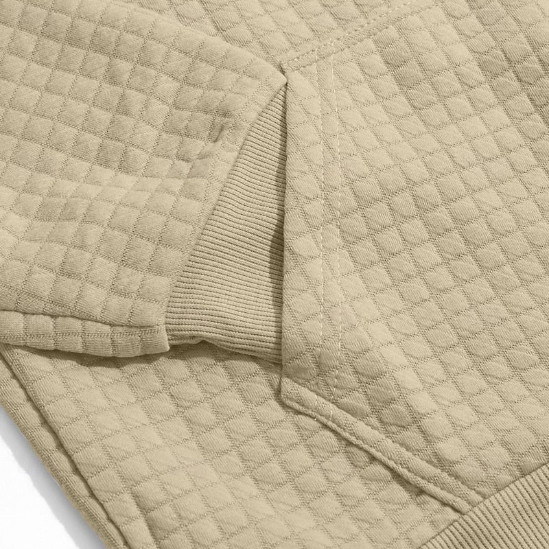 Close-up van zak en mouwdetail van Bram hoodie