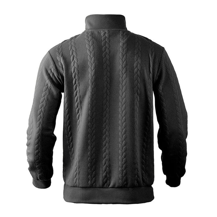 Casper zwarte kabelbrei sweater, achteraanzicht