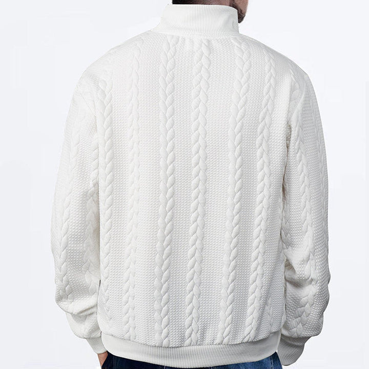 Casper witte kabelbrei sweater, model achteraanzicht