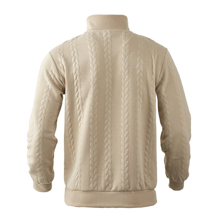 Casper beige kabelbrei sweater, achteraanzicht