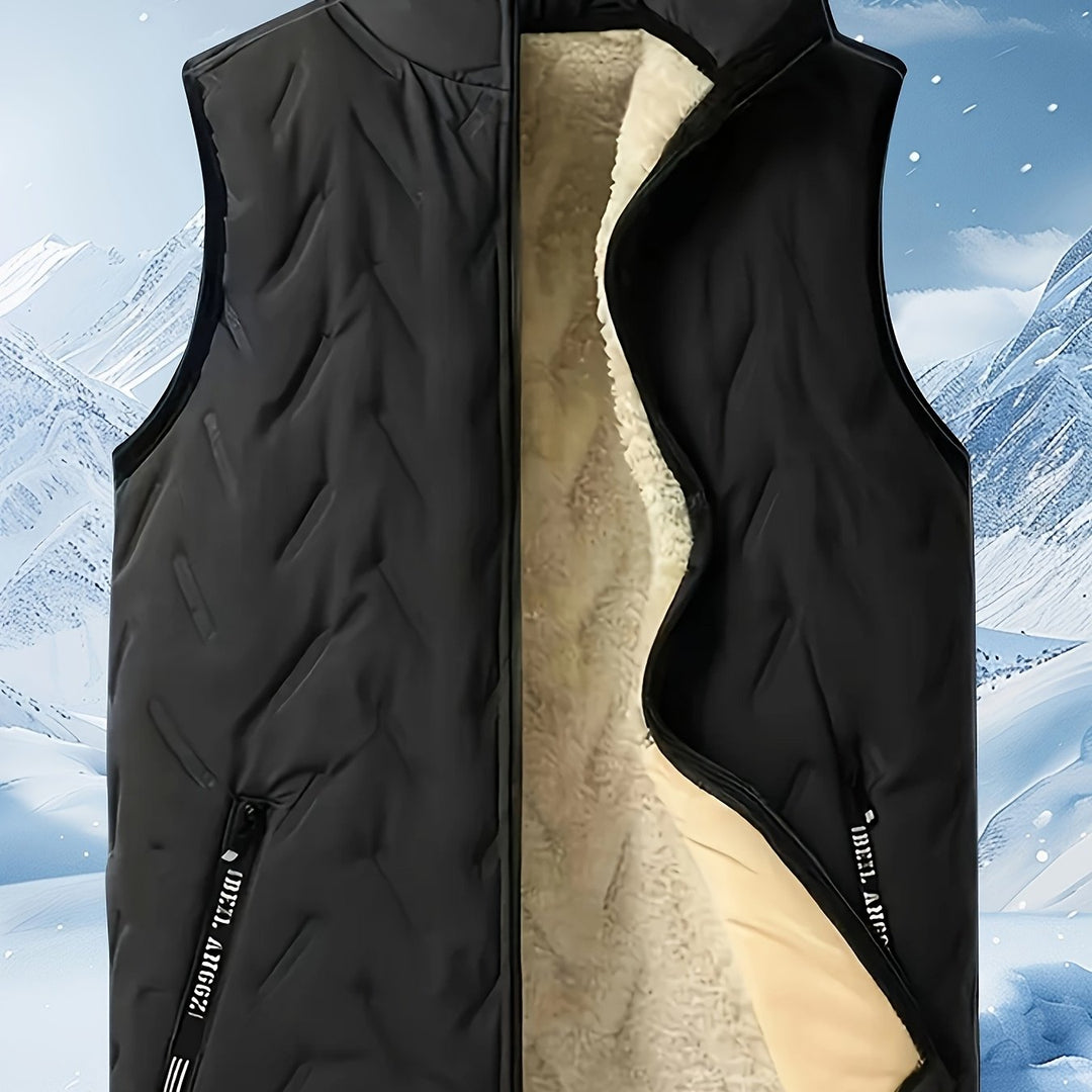 Daan gevoerde bodywarmer heren, open getoond met zichtbare fleece voering