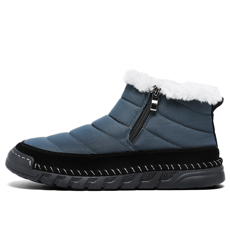 Femke blauwe snowboots zijaanzicht op witte achtergrond
