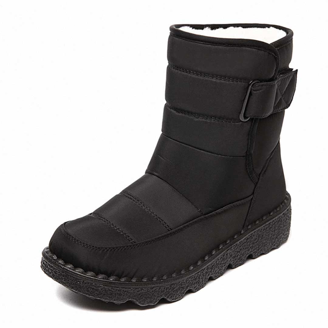 Femke zwarte snowboot, zijaanzicht
