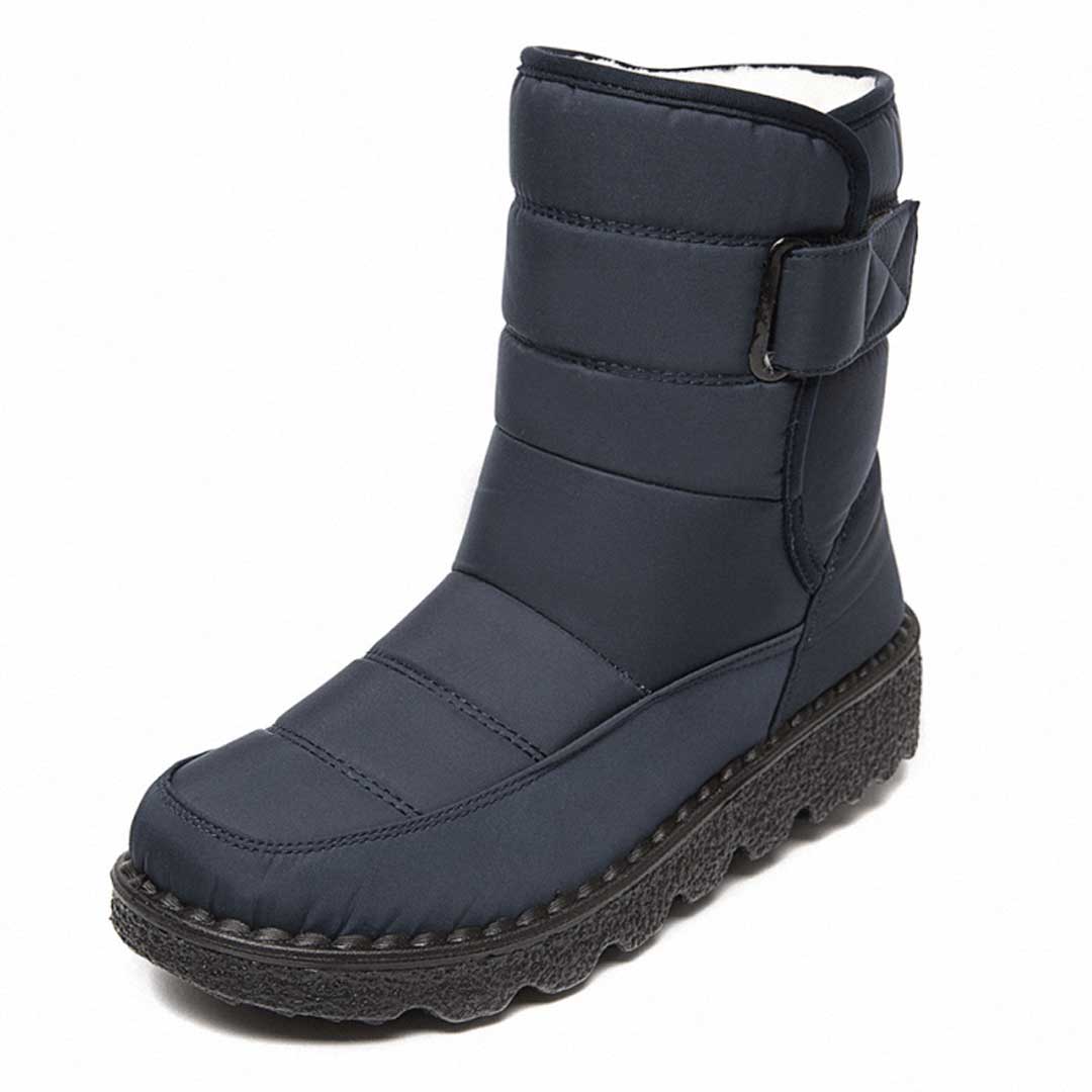 Femke blauwe snowboot, zijaanzicht