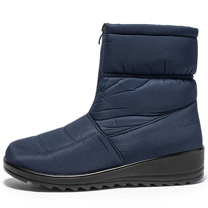 Femke blauwe snowboot, zijaanzicht
