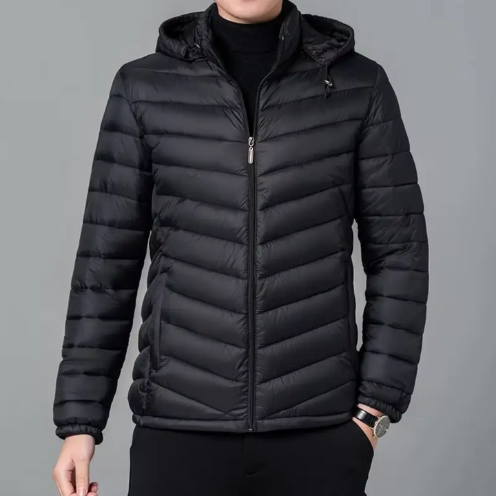 Milan puffer jas volledig dichtgeritst met capuchon