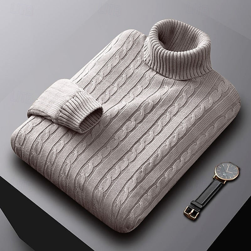 Milan kabelbrei coltrui in beige, opgevouwen weergave