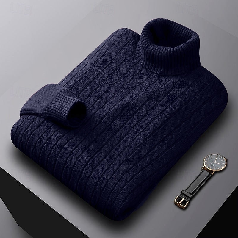 Milan kabelbrei coltrui in marineblauw, opgevouwen weergave