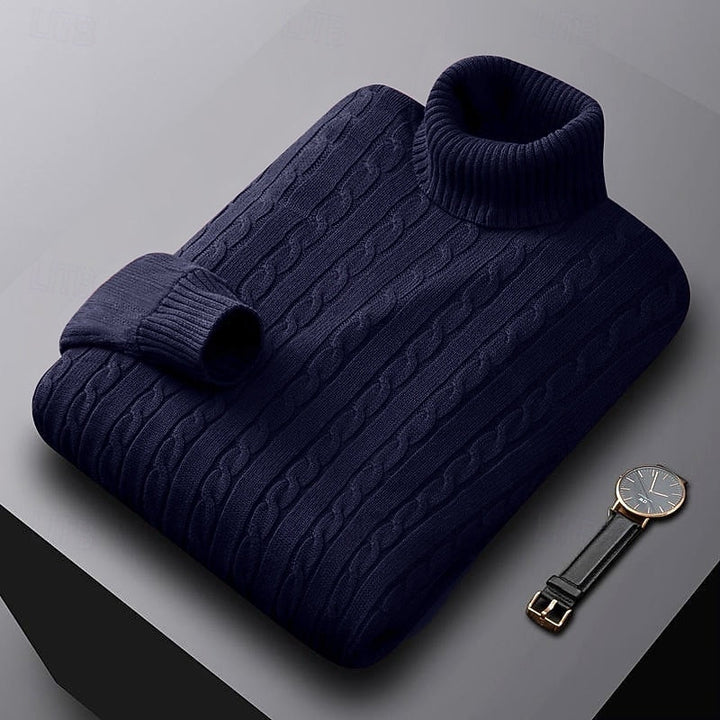 Milan kabelbrei coltrui in marineblauw, opgevouwen weergave