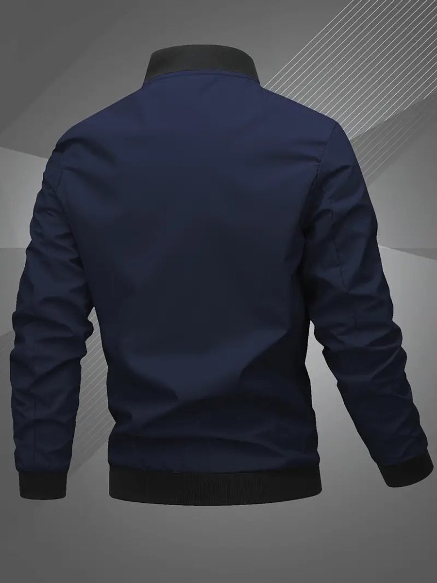 Ruben marineblauw bomberjack, achteraanzicht