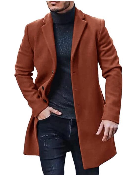 Sander roestbruine getailleerde trenchcoat, vooraanzicht
