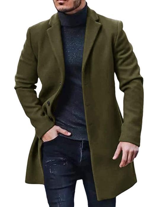 Sander groene getailleerde trenchcoat, vooraanzicht